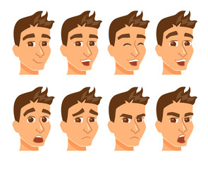 Man avatars with expression.