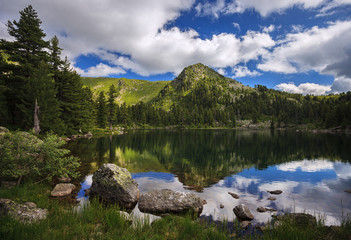 Serene view of Hridsko lake in Prokletije mountains National Park