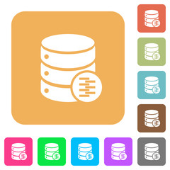 Database compress data rounded square flat icons