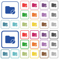 Uncompress directory outlined flat color icons