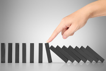 stop dominoes continuous toppled