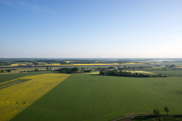 Naklejka premium Landscape photographed from above from the hot air balloon