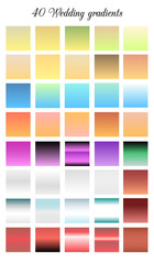 Wedding colors gradients collection.Vector set of gradients for Adobe Illustrator