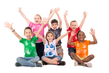 Group of happy kids