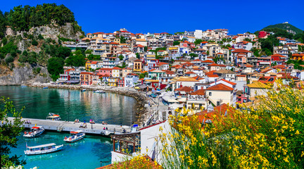 Naklejka premium Colorful Greece series - beautiful coastal town Parga