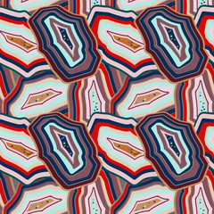 Vector seamless pattern with stylized agate stones.