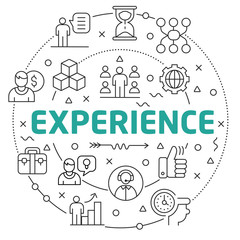 Linear illustration for presentations in the round experience