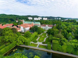 Park Oliwa in Sopot, top view - obrazy, fototapety, plakaty