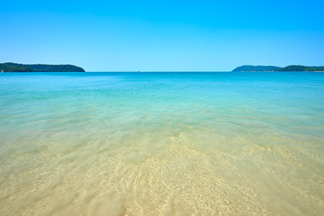 Turquoise water at the beach of Langawi island in Malaysia