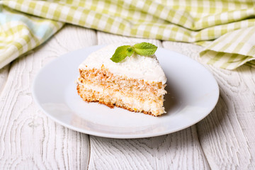 Vegan, raw carrot cake with cocos. Healthy food.