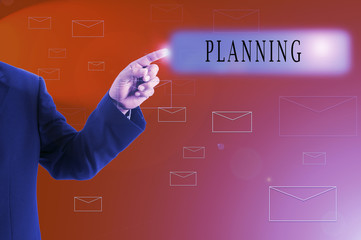 Business futuristic touchscreen with business conceptual text. Blurred background and lens flare...