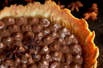 Cheesecake Tiramisu. The combination of two incredible desserts in one.My real discovery The basis crumbly shortcrust pastry with almond flour, coffee and whipped cream layer,and topped with real