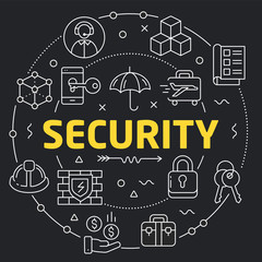 Linear illustration for presentations in the round security