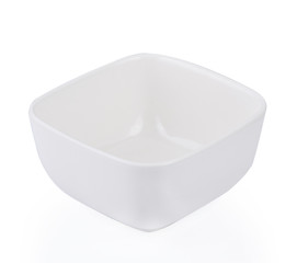 White Square bowl on white background
