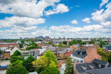 Fototapeta premium View of buildings in Fells Point, Baltimore, Maryland.