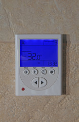 temperature on a digital thermostat