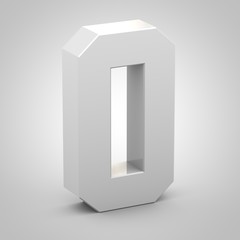 Isometric letter O uppercase isolated on white background