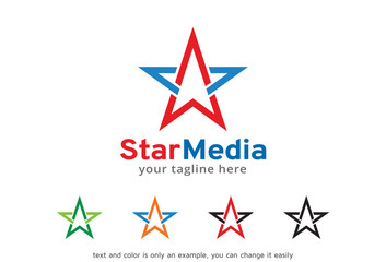 Star Media Logo Template Design Vector, Emblem, Design Concept, Creative Symbol, Icon