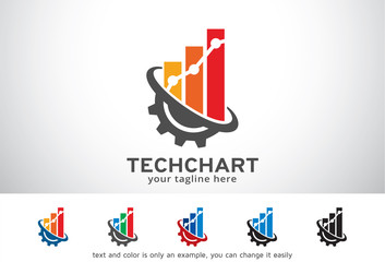 Tech Chart Logo Template Design Vector, Emblem, Design Concept, Creative Symbol, Icon