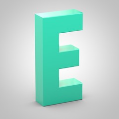Isometric letter E uppercase isolated on white background