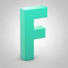 Isometric letter F uppercase isolated on white background