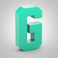 Isometric letter G uppercase isolated on white background