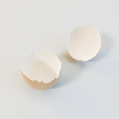 3d rendering brown eggs shell on white background