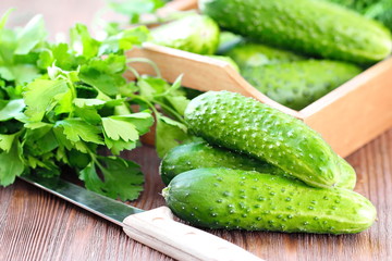 Fresh cucumbers for salad