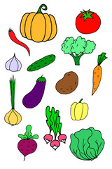 vegetable vegan food doodle, sketch vector background