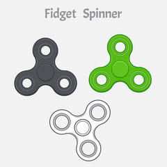 Set of hand spinner. Fidget spinner icons