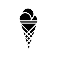 Ice cream icon. Isolated flat summer food symbol. Vector sweet sign illustration on white.