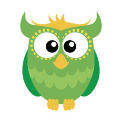 Green cartoon owl