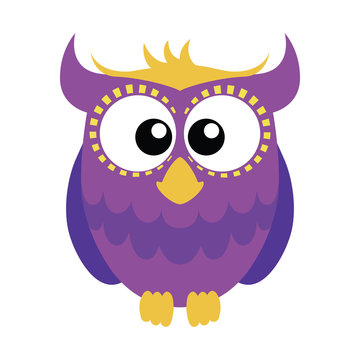 Purple cartoon owl