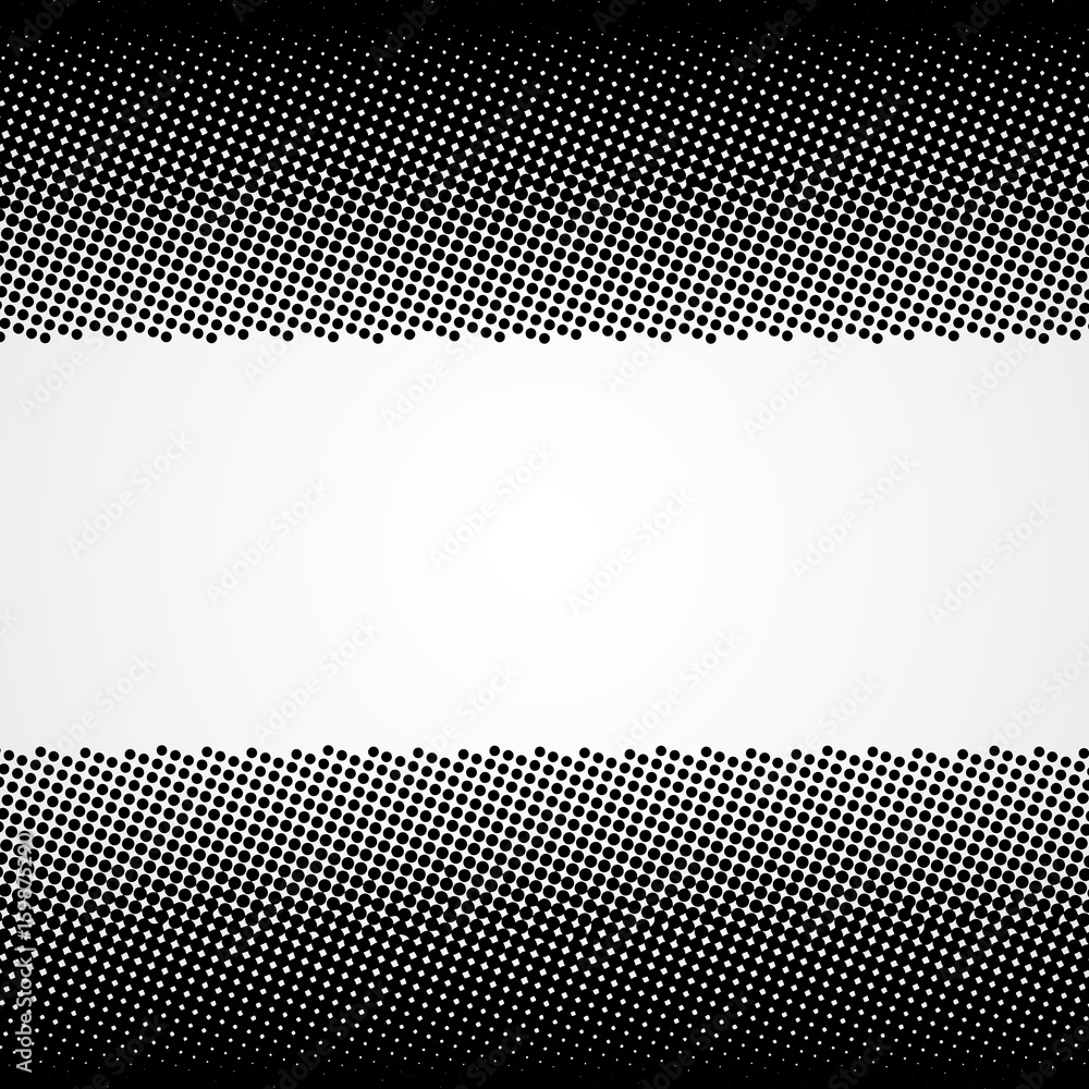 Poster halftone abstract vector black dots design element isolated on a white background.