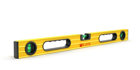 Yellow building level, isolated on a white background. 3d illustraton