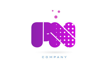 fn f n pink dots letter logo alphabet icon