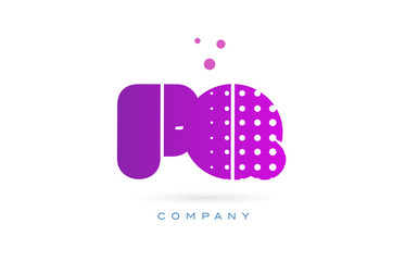 fq f q pink dots letter logo alphabet icon