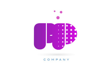 fp f p pink dots letter logo alphabet icon