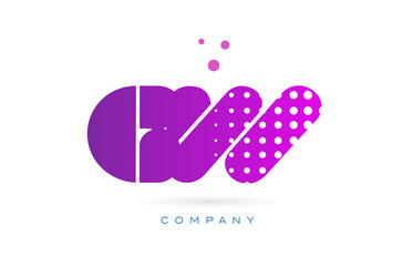 gw g w pink dots letter logo alphabet icon