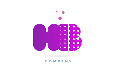 hb h b pink dots letter logo alphabet icon