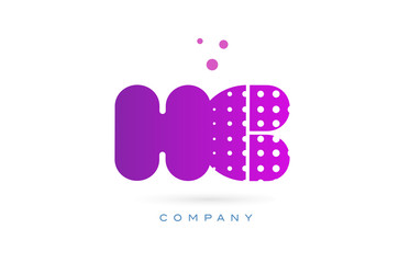 hc h c pink dots letter logo alphabet icon