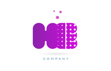 he h e pink dots letter logo alphabet icon