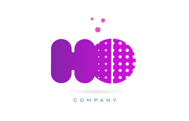ho h o pink dots letter logo alphabet icon