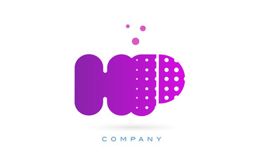 hp h p pink dots letter logo alphabet icon