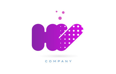 hv h v pink dots letter logo alphabet icon