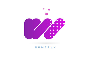 iw i w pink dots letter logo alphabet icon