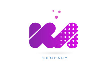 ka k a pink dots letter logo alphabet icon