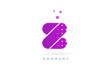 z pink dots letter logo alphabet icon