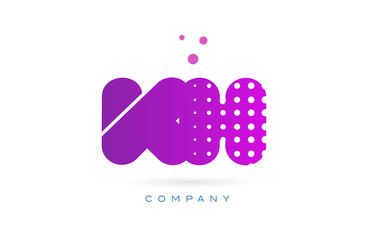 kh k h pink dots letter logo alphabet icon