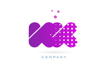 Fototapeta premium kk k k pink dots letter logo alphabet icon